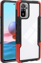 Voor Xiaomi Redmi Note 10 TPU + pc + acryl 3 in 1 schokbestendige beschermhoes (rood)