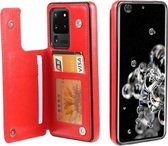 Voor Samsung Galaxy S20 Ultra FLOVEME Crazy Horse Texture Horizontale Flip lederen beschermhoes met kaartsleuven en houder (rood)