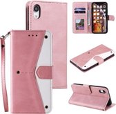 Voor Xiaomi Redmi 9A Stiksels Kalf Textuur Horizontale Flip Lederen Case met Houder & Kaartsleuven & Portemonnee (Rose Goud)