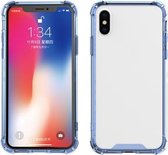 Schokbestendig TPU-frame + acryl achterpaneel beschermhoes voor iPhone X / XS (blauw)