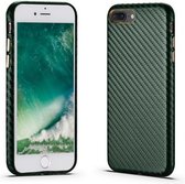Koolstofvezel lederen textuur Kevlar anti-val telefoon beschermhoes voor iPhone 8 Plus / 7 Plus (groen)
