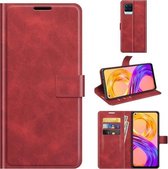 Voor OPPO Realme 8 / Realme 8 Pro Retro Kalfspatroon Gesp Horizontale Flip Leren Case met Houder & Kaartsleuven & Portemonnee (Rood)