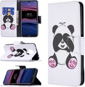 Voor Nokia G20 Gekleurde tekening Patroon Horizontale lederen flip case met houder & kaartsleuven & portemonnee (Panda)