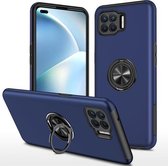 Voor OPPO A93 4G PC + TPU schokbestendige magnetische beschermhoes met onzichtbare ringhouder (blauw)