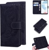 Voor OPPO Realme C21 Tiger Embossing Pattern Horizontale Flip lederen tas met houder & kaartsleuven & portemonnee (zwart)