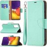 Voor Samsung Galaxy A82 5G Litchi Textuur Pure Kleur Horizontale Flip Leren Case met Houder & Kaartsleuven & Portemonnee & Lanyard (Groen)