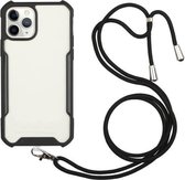 Acryl + kleur TPU schokbestendig hoesje met nekkoord voor iPhone 11 Pro Max (zwart)