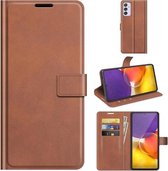 Voor Samsung Galaxy A82 5G / Quantum 2 Retro Kalfspatroon Gesp Horizontale Flip Leren Case met Houder & Kaartsleuven & Portemonnee (Lichtbruin)