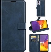 Voor Samsung Galaxy A82 5G / Quantum 2 Retro Kalfspatroon Gesp Horizontale Flip Leren Case met Houder & Kaartsleuven & Portemonnee (Blauw)