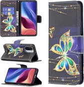 Voor Xiaomi Mi 11i / Poco F3 / Redmi K40 Gekleurde Tekening Patroon Horizontale Flip Leren Case met Houder & Kaartsleuven & Portemonnee (Grote Vlinder)