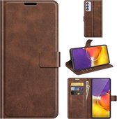 Voor Samsung Galaxy A82 5G / Quantum 2 Retro Kalfspatroon Gesp Horizontale Flip Leren Case met Houder & Kaartsleuven & Portemonnee (Donkerbruin)