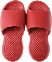 Vrouwelijke Super Dikke Zachte Bodem Plastic Slippers Zomer Indoor Home Defensieve Badkamer Slippers, Maat: 35-36 (Rode Wijn)