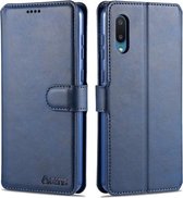 Voor Samsung Galaxy M02 (EU-versie) AZNS Kalfsstructuur Horizontale flip lederen tas met houder & kaartsleuven & portemonnee & fotolijst (blauw)