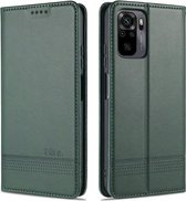 Voor Xiaomi Redmi Note 10S AZNS Magnetische Kalf Textuur Horizontale Flip Leren Case met Kaartsleuven & Houder & Portemonnee (Donkergroen)