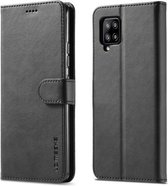 Voor Samsung Galaxy A42 5G LC.IMEEKE Kalfsstructuur Horizontale Flip Leren Case met Houder & Kaartsleuven & Portemonnee (Zwart)
