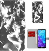 Voor Huawei Y5 2019/Honor 8S Cloud Fog Patroon Horizontale Flip Lederen Case met Houder & Kaartsleuf & Portemonnee (Zwart)