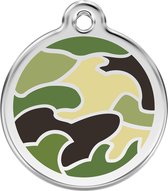Camouflage Green roestvrijstalen hondenpenning large/groot dia. 3,8 cm RedDingo