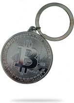 Bitcoin muntsleutelhanger zilver - cryptotoken - fysieke munt