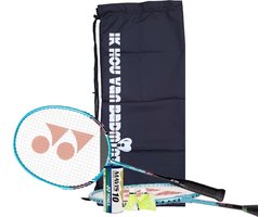 Badmintonset Yonex Junior | Kinder Badmintonset | 2 Muscle Power 2jr | 3 shuttles Mavis 10 en draagtas