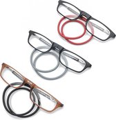 Magneet leesbril grijs Monteur sterkte +2.50