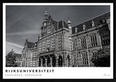 Poster Rijksuniversiteit Groningen - A2 - 42 x 59,4 cm - Inclusief lijst (Zwart Aluminium)