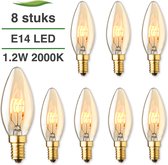 E14 LED lamp - 8-pack - Kaarslamp - 1.2W - 2000K extra warm