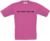 T-shirt voor kinderen met opdruk “Mij niet bellen” | Fuchsia rose t-shirt | opdruk zwart | T-shirt met tekst