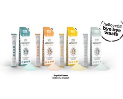 SophieGreen Eco-Refill pakket; Allesreiniger Blue Rebel en Orange Patchouli, +Keukenreiniger + Badkamerreiniger (4x2 navulling=  8 x750ml)