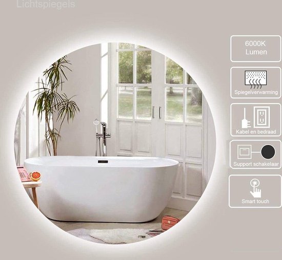 Ben Clip Badkamerspiegel met Verlichting - en Anti-condens - 50x100 cm
