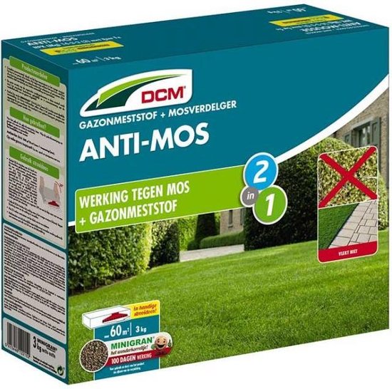 Dcm Anti Mos Gazonmest Gazon Zonder Mos Gazonmeststof Met Minigran® Technology 