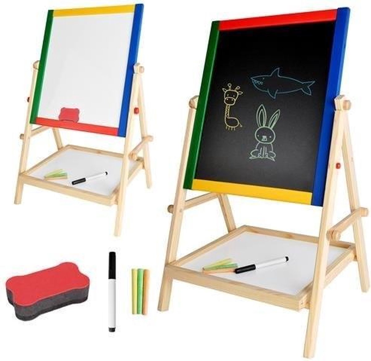 Planche à dessin éducative multifonctionnelle en bois pour enfants - tableau  noir 