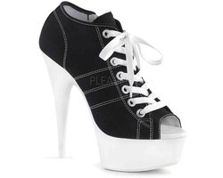EU 35 = US 5 | DELIGHT-600SK-01 | 6 Heel, 1 3/4 PF Open Toe Sneaker, Side Zip