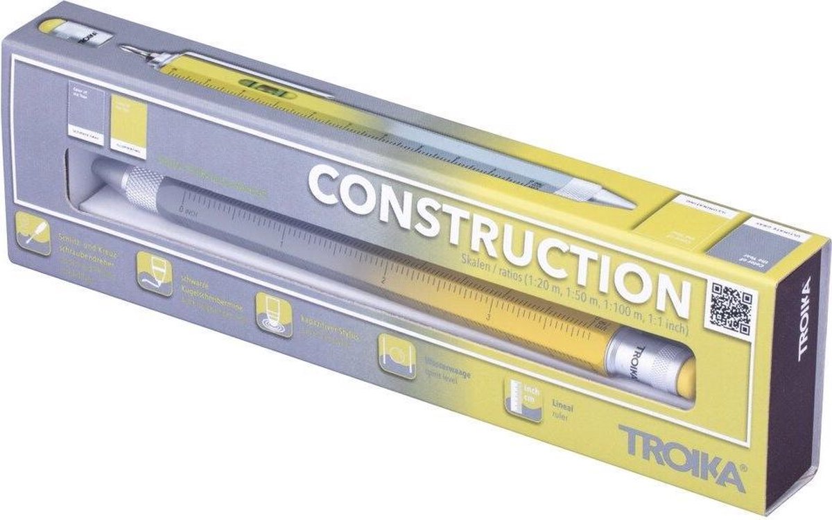 TROIKA Contruction / Multitasking pen / met verschillende functie zoals waterpas en schroeverdraaier