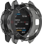 Garmin Fenix 6s TPU case - transparant zwart - hoesje - beschermhoes - protector - bescherming