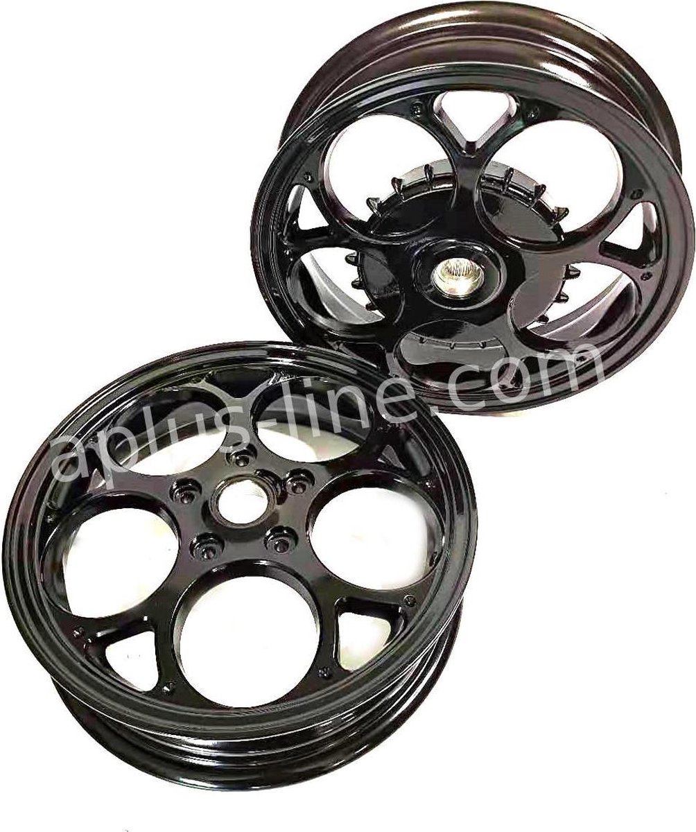 VELGEN SET APLUS (VOOR + ACHTER) PASSEND OP VESPA PRIMAVERA/SPRINT SHINY BLACK /SHINY BLACK EDITION