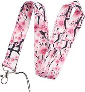 Keycords - stevig keycord cherry blossom - lanyard - sleutelhanger - sleutelkoord