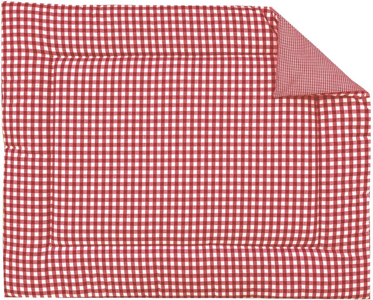 BINK Bedding Boxkleed Stof BB Rood 80 x 100 cm - vulling fiberfill 400 grams - speelkleed - parklegger - katoen - ruiten - Vichy - boerenbont - rood - wit - tweezijdig