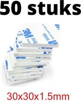 3M Dubbelzijdige Stickers - 50 STUKS - Plakkers - Extra Sterk - Ophangen Poster en Foto - Knutselen - 30 x 30 x 1.5 mm - Plakkertjes - Klevers - Montage - DIY