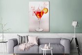 Cocktail de couleur rouge splash up Canvas 80x120 cm - Tirage photo sur toile (Décoration murale salon / chambre)