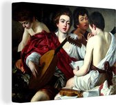 Musiciens - Peinture de Caravaggio 80x60 cm - Tirage photo sur toile (Décoration murale salon / chambre)