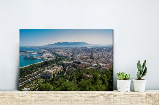 Une vue aérienne de Malaga d'un point de vue Espagne 30x20 cm - petit - Tirage photo sur toile (Décoration murale salon / chambre)