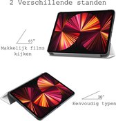 Hoesje Geschikt voor iPad Pro 2021 (11 inch) Hoes Case Tablet Hoesje Tri-fold - Hoes Geschikt voor iPad Pro 11 inch (2021) Hoesje Hard Cover Bookcase Hoes - Wit