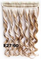 Clip in hairextensions 1 baan wavy bruin / blond - F4/27