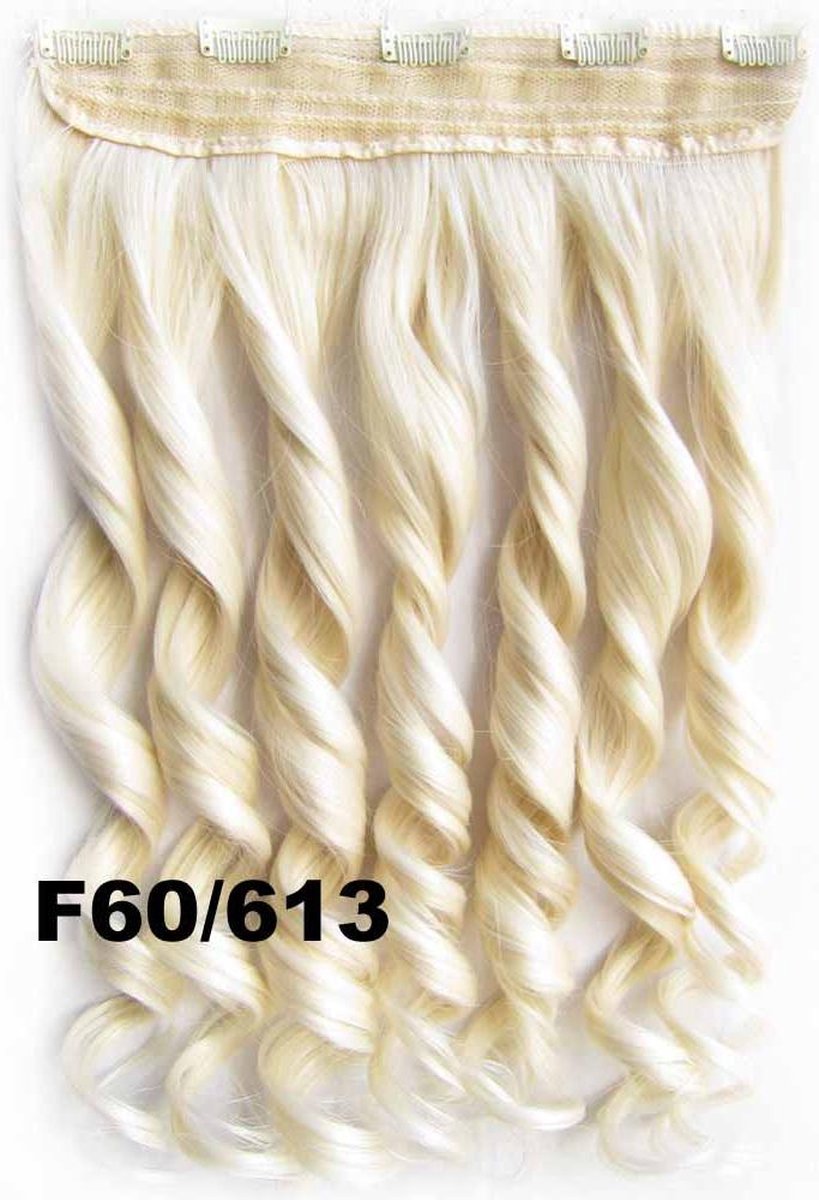 Clip in hair extensions 1 baan wavy blond - F60/613