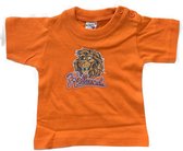 Baby T-shirt oranje met leeuw in kleur | EK Voetbal 2020 2021 | Nederlands elftal babyshirt | Nederland supporter | Holland souvenir | maat 68