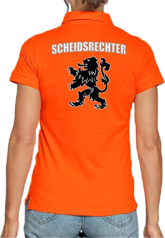 Scheidsrechter Holland supporter poloshirt - dames - oranje met leeuw - Nederland fan / EK / WK polo shirt / kleding M