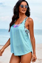 Racerback Tankini Dames 2-Delig - Blauw Print - Maat XXL/2XL 'Tjelena'
