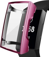 YPCd® FitBit Charge 4 Siliconen Case - Roze - 360 bescherming