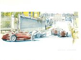 Giovanni Casander - Schilderij met lijst - Grand Prix Formule 1 van Monaco - oldtimer - klassieke auto