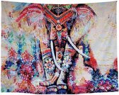 Sankalpa® duurzaam olifant wandkleed - incl 3M ophanghaakjes - muurdecoratie woonkamer - olifant wanddecoratie -  tafellaken - 200 x 150 cm